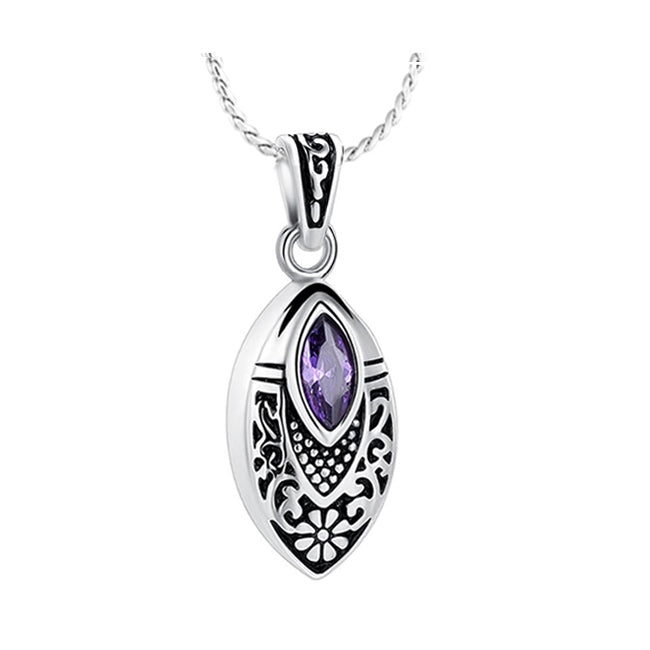 Purple Crystal Teardrop Ash Jewelry Urn - Love Charms Option