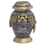 Wings of an Angel Purple And Gold Keepsake Urn - Engraving Option 