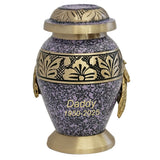 Wings of an Angel Purple And Gold Keepsake Urn - Engraving Option 
