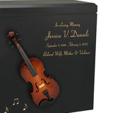 Violin or Fiddle Wood Adult Cremation Urn - Miniature Violin or Fiddle - Photo Option