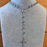 Virgin Mary Antiqued Rosary Necklace Urn