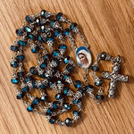 Virgin Mary Antiqued Rosary Necklace Urn