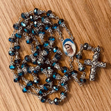 Virgin Mary Antiqued Rosary Necklace Urn