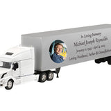 Trailer Cremation Urn & Volvo VN-780 White Truck Décor
