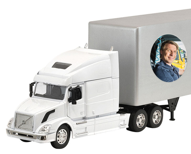 Trailer Cremation Urn & Volvo VN-780 White Truck Décor