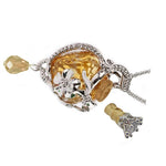 Warm Gold Flower Glass Ash Pendant Urn