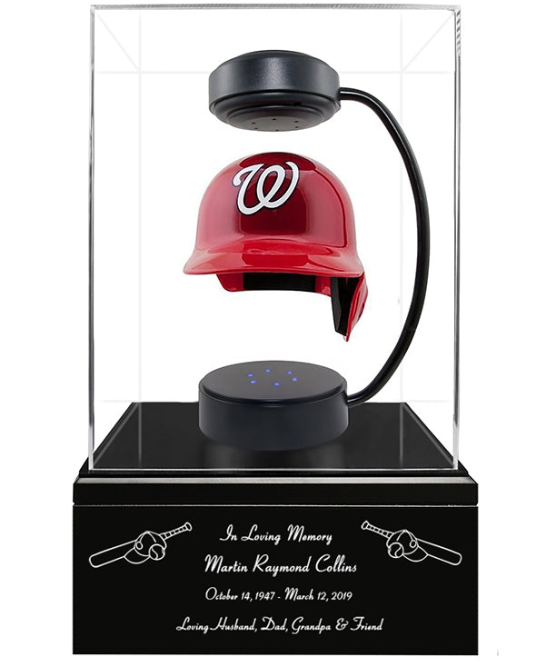 Baseball Cremation Urn & Washington Nationals Hover Helmet Décor