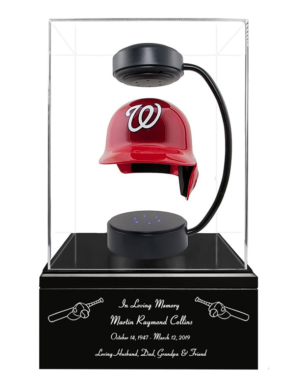 Baseball Cremation Urn & Washington Nationals Hover Helmet Décor