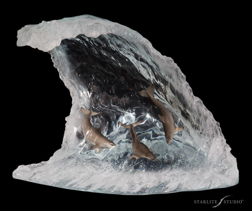 The Wave Lucite Art Cremation Urn