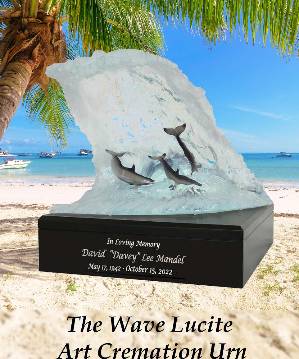 The Wave Lucite Art Cremation Urn