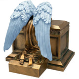 Weeping Angel Photo Pet Cremation Urn - Custom Wings & Gold Engraving - Beautiful Mourning Angel