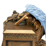 Weeping Angel Photo Pet Cremation Urn - Custom Wings & Gold Engraving - Beautiful Mourning Angel
