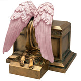 Weeping Angel Photo Pet Cremation Urn - Custom Wings & Gold Engraving - Beautiful Mourning Angel