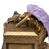 Weeping Angel Photo Pet Cremation Urn - Custom Wings & Silver Engraving - Beautiful Mourning Angel