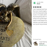Angel Weeping on My Heart Adult Cremation Urn - Free Engraved Heart Plate