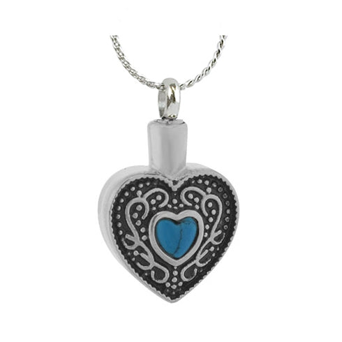 Western Heart Ash Pendant Urn - Love Charms Option