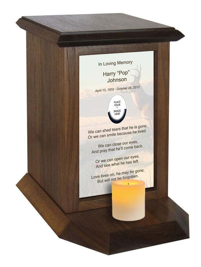 Custom Western Wood urn 