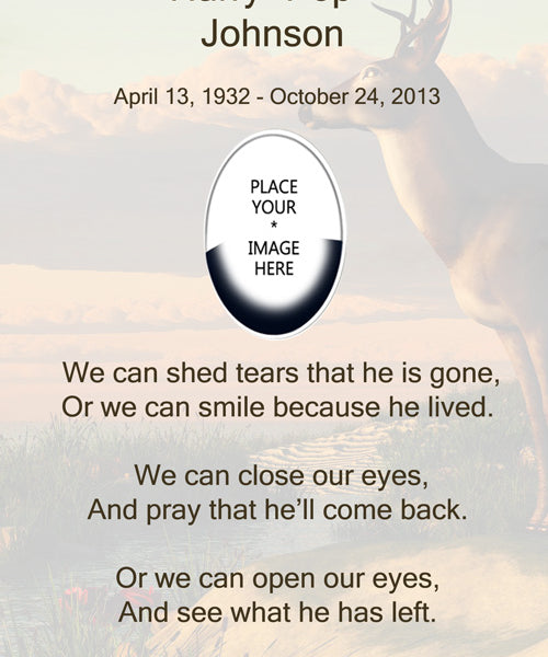 Western Wood Picture & Poem Urn