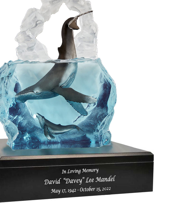 Kindred Souls Whales Lucite Art Cremation Urn