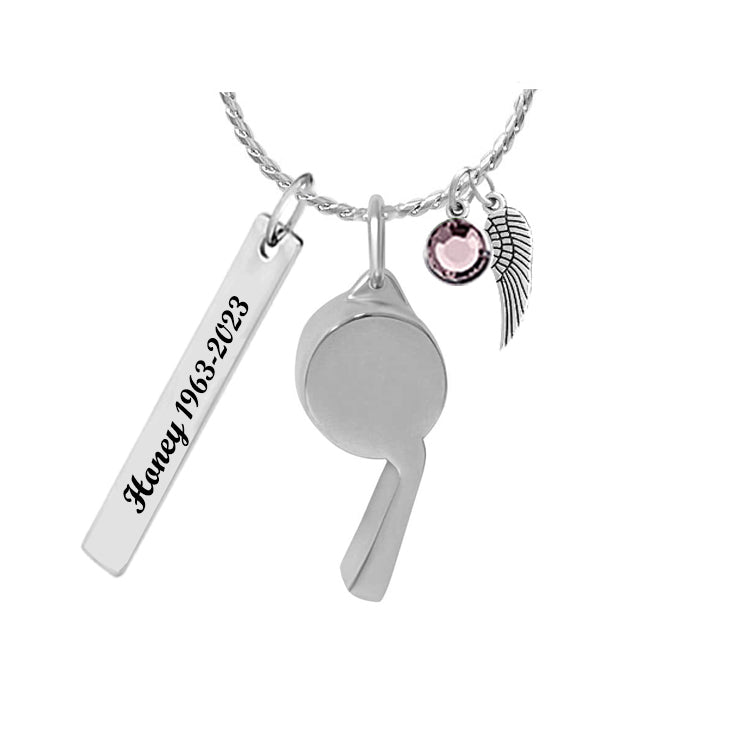 Whistle Coach or Dog Whistle Stainless Ash Urn - Love Charms™ Option
