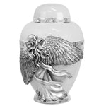 Wings of an Angel White Adult Urn - Pro Laser Engraving - Burial Vault Option