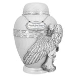 Wings of an Angel White Adult Urn - Pro Laser Engraving - Burial Vault Option