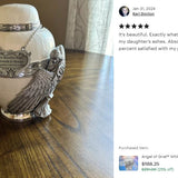Wings of an Angel White Adult Urn - Pro Laser Engraving - Burial Vault Option