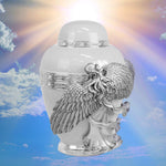 Wings of an Angel White Adult Urn - Pro Laser Engraving - Burial Vault Option