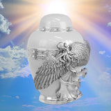 Wings of an Angel White Adult Urn - Pro Laser Engraving - Burial Vault Option