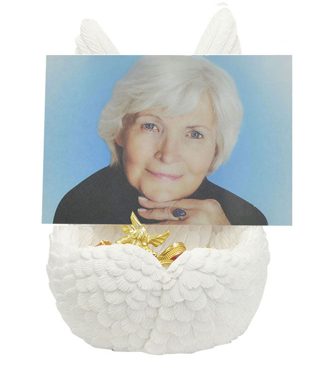 White Angel Wings Keepsake Urn