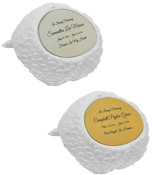 White Angel Wings Keepsake Urn
