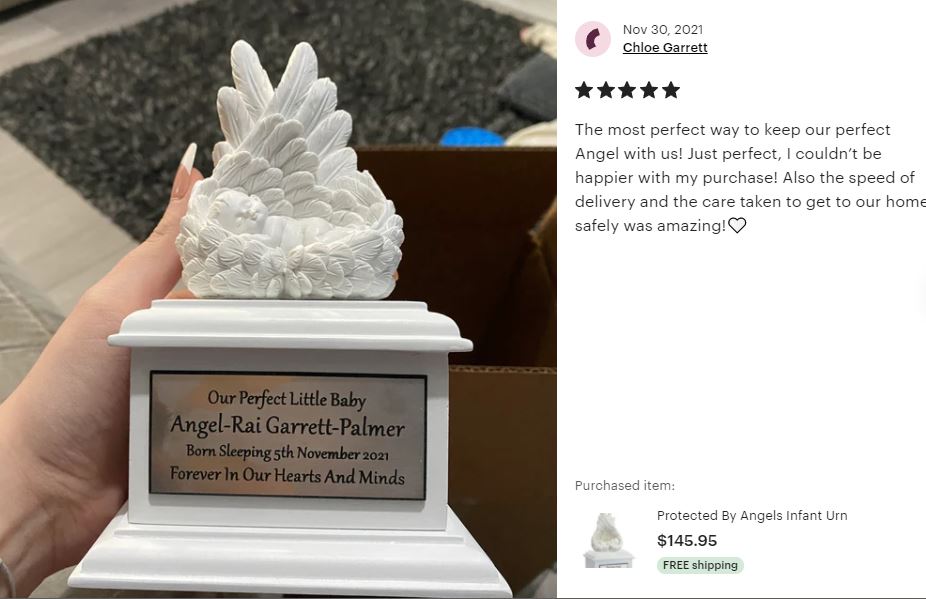 In Loving Arms Infant Urn - Baby Angel Urn For Infants