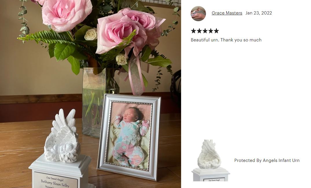 In Loving Arms Infant Urn - Baby Angel Urn For Infants