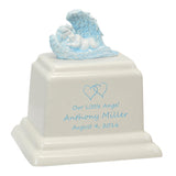 Angel of Protection© Infant Blue - Hearts - Baby Feet - Cross Urn