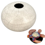 Sea Turtle on a White Beach Raku Adult Cremation Urn - Personalization Option