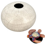Sea Turtle on a White Beach Raku Adult Cremation Urn - Personalization Option
