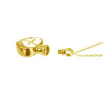 White Cross Gold Pendant Ash Urn - Love Charms Option