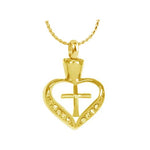 White Cross Gold Pendant Ash Urn - Love Charms Option