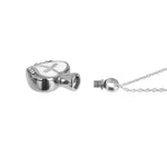 White Cross Heart Pendant Urn