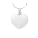 White Heart Cremation Jewelry Urn - Love Charms™ Option