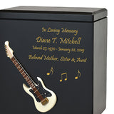 White Electric Guitar Wood Adult Cremation Urn - Miniature Guitar - Photo Option