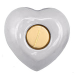 White Swirl Engraved Heart Keepsake Urn - Stand Option