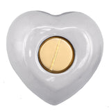 White Swirl Engraved Heart Keepsake Urn - Stand Option