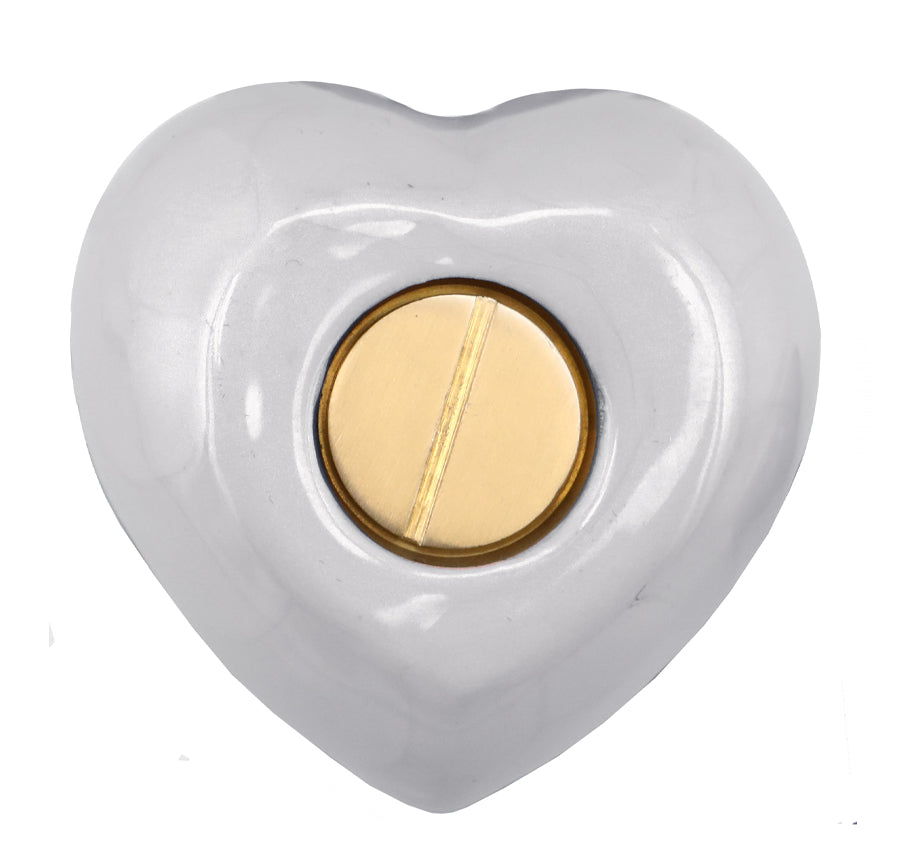 White Swirl Engraved Heart Keepsake Urn - Stand Option