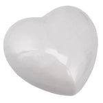 White Swirl Engraved Heart Keepsake Urn - Stand Option
