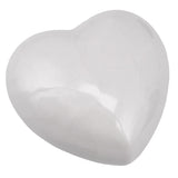 White Swirl Engraved Heart Keepsake Urn - Stand Option