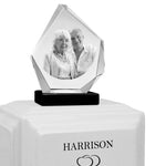 Monarch Companion White Marble 3D Diamond Crystal Urn - For Two