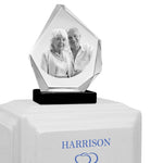 Monarch Companion White Marble 3D Diamond Crystal Urn - For Two