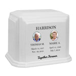 Monarch Companion White Marble - For Two Cremation Urn - Vault Option