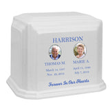 Monarch Companion Photo Options White Granite ~ For Two Cremation Urn